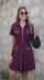 Kadın Kısa Kollı Yakalı önden Fermuarlı Ve Cepli Kısa Modal Elbise - 2XL-3XL - Bordo 3