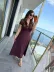 Kadın Kısa Kollu Iki Tarafı Düğme Detaylı Uzun Modal Elbise - 2XL-3XL - Bordo 3