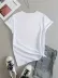 Kadın Kısa Kollu Palmiye Baskılı Viskon T-shirt - S-M - Beyaz 4