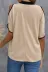 Kadın Kısa Kollu V Yakalı Ithal Krep Bluz - 2XL-3XL - Bej 3