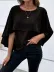 Kadın Kısa Kollu Yuvarlak Yakalı Geniş Kesimli Yarasa Kollu Sandy Bluz - 2XL-3XL - Siyah 1