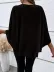 Kadın Kısa Kollu Yuvarlak Yakalı Geniş Kesimli Yarasa Kollu Sandy Bluz - 2XL-3XL - Siyah 4