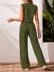 Kadın Kolsuz V Yakalı Aerobin Bluz Ve Pantolon Ikili Takım - L-XL - Yeşil 3