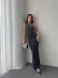 Kadın Omuz çoklu Askılı önü Taş Işlemeli Balık Kesim Janjan Krep Maxi Boy Elbise - 2XL-3XL - Siyah 1