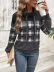 Kadın Uzun Kollu Balıkçı Yaka Bağcıklı Desenli şardonlu Dalgıç Bluz - 2XL-3XL - Siyah 2