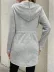 Kadın Uzun Kollu Kapşonlu Cep Detaylı üç Iplik Mevsimlik Kap - 2XL-3XL - Gri 3