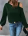 Kadın Uzun Kollu Tek Omuz Askı Detay Salaş Viskon Iki Iplik Bluz - 2XL-3XL - Zümrüt 2