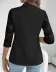 Kadın Uzun Kollu Truvakar Kol önden Düğmeli Cepli Dantelli Atlas Ceket - L-XL - Siyah 2