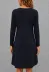 Kadın Uzun Kollu V Yakalı çift Renkli Viskon Iki Iplik Kısa Elbise - 2XL-3XL - Siyah 3