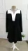 Kadın Uzun Kollu V Yakalı çift Renkli Viskon Iki Iplik Kısa Elbise - 2XL-3XL - Siyah 4