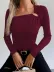 Kadın Uzun Kollu Yakadan Halka Detaylı Viskon Bluz - 2XL-3XL - Bordo 1