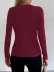 Kadın Uzun Kollu Yakadan Halka Detaylı Viskon Bluz - 2XL-3XL - Bordo 3