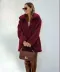 Kadın Uzun Kollu Yakalı önden Düğmeli Welsoft Kaban - 2XL-3XL - Bordo 1