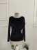 Kadın Uzun Kollu Yakası Açık Belden Taş Detaylı Kadife Bluz - 2XL-3XL - Siyah 4