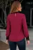 Kadın Uzun Kollu Yarı Balıkçı Yaka Dantel Detaylı Sandy Bluz - 2XL-3XL - Kırmızı 2