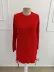 Kadın Uzun Kollu Yuvarlak Yakalı Yandan Bağcıklı Kısa Triko Elbise - 2XL-3XL - Kırmızı 4