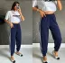 Kadın Yüksek Bel Yanı şerit Detaylı Viskon Iki Iplik Eşofman Altı - 2XL-3XL - Antrasit 1