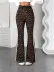 Kadın Yüksek Belli Yandan şerit Detaylı Leopar Desenli Dalgıç Tayt - 2XL-3XL - Leopar 3