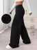 Kadın Yüksekbel Dantelli Paçaya Doğru Geniş Modal Pantolon - 2XL-3XL - Siyah 2