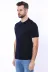 Kendinden Desenli Örme Bisiklet Yaka Lacivert Erkek T-shirt - Wessi 3