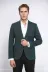 Kendinden Desenli Slim Fit Sivri Yaka Yeşil Erkek Ceket - Wessi 4