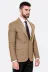 Kendinden Desenli Slim Fit Yün Taba Erkek Ceket - Wessi 3