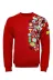 Kırmızı Baskı Detaylı Bisiklet Yaka Sweatshirt - Wessi 1