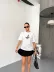 Kısa Kol Baskılı T-shirt - Beyaz - L - Beyaz 1