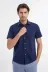 Kısa Kollu Terikoton Slim Fit Lacivert Erkek Gömlek - Wessi - M / Lacivert 1
