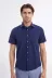 Kısa Kollu Terikoton Slim Fit Lacivert Erkek Gömlek - Wessi - M / Lacivert 3