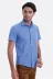 Kısa Kollu Terikoton Slim Fit Mavi Erkek Gömlek - Wessi - S / Mavi 2