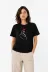 Kore Parmak Kalp Aşk Temalı Minimal Baskılı Tişört Yazlık Kısa Kol T-Shirt - Siyah - L - Siyah 2