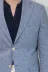 Koyu Mavi Keten Dokulu Gold Renk Metal Düğmeli Slim Fit Erkek Blazer Ceket - Wessi 2