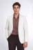 Krem Çizgili Keten Dokulu Gold Renk Metal Düğmeli Slim Fit Erkek Blazer Ceket – Wessi 1