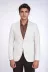 Krem Çizgili Keten Dokulu Gold Renk Metal Düğmeli Slim Fit Erkek Blazer Ceket – Wessi 3