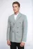 Kruvaze Slim Fit Çizgili Gri Erkek Ceket - Wessi 4