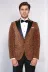 Leopar Desenli Slim Fit Dik Yaka Sarı Erkek Balo Ceket - Wessi 3