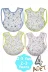 M43 Bebek % 100 Cotton Arkası Muşambalı Su Geçirmez Renkli Mama Önlüğü 4'lü Set 2-3 Yaş 2