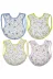 M43 Bebek % 100 Cotton Arkası Muşambalı Su Geçirmez Renkli Mama Önlüğü 4'lü Set 2-3 Yaş 3
