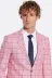 Mavi Kare Desenli Slim Fit Pembe Erkek Ceket - Wessi 2