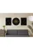 M&H Quality 548465811005 3’Lü Dekoratif Duvar Tablo Ve Saat Seti – Siyah Gold Modern Geometrik Çiçek Desenli Mdf Duvar Dekoru 1