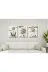 M&H Quality 6846545112100 Mid Century Modern Duvar Tablosu 3 Parça – Soyut Floral Tasarım Mdf Uv Baskı Dekoratif Salon Seti 3