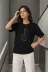 Minimal Gitar Baskılı Tişört T-Shirt Yazlık Kısa Kol Bisiklet Yaka T-Shirt - Siyah - M - Siyah 3