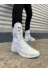 MODE STEP MSTPJY73049362713 Jy799 Verton Bağcıklı Ortopedik Taban Günlük Cilt Erkek Askeri Postal Bot Cbt Beyaz 1