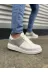 MODE STEP MSTPJY89403648211 Jy151 Boost Bağcıklı Cilt Süet Erkek Günlük Sneaker Ayakkabı Csbt - Beyaz/gri 1