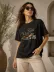 Motosiklet Baskılı Tişört Bisiklet Yaka Kısa Kol Yazlık T-Shirt - Siyah - XL - Siyah 1