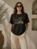 Motosiklet Baskılı Tişört Bisiklet Yaka Kısa Kol Yazlık T-Shirt - Siyah - 2XL - Siyah 2