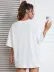 New York Baskılı Oversize Bisiklet Yaka T-shirt - Beyaz - S - Beyaz 2