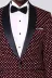 Nokta Desenli Slim Fit Bordo Erkek Smokin Ceket - Wessi 2