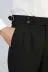 Old Money Stil Çift Pileli Yüksek Bel Toka Detaylı Slim Fit Siyah Erkek Pantolon – Wessi 1